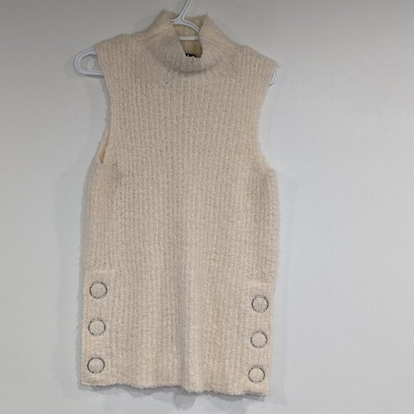 Club Monaco Chunky Knitted Cowl Neck Tunic Cream Size Small - Picture 1 of 3